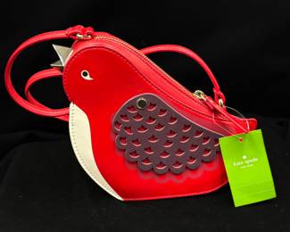 New Kate Spade Red Robin Ooh La La Bird Crossbody Purse