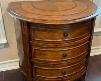 Maple Inlaid Demilune 3 Drawer Chest