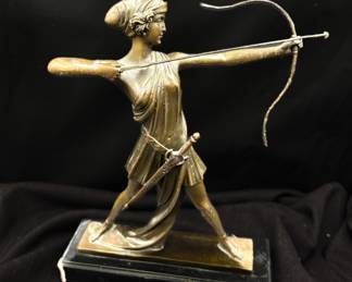 French Bronze Figure of Diana the Huntress