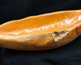 Handcarved Vintage Wood Bowl