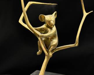Bronze Limited Edition Koala Bear in Tree Sculpture by Loet Vanderveen
