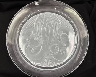 LALIQUE Angel Embossed Crystal Plate