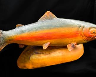 Don and Gis Rutledge Carved Wood Salmon