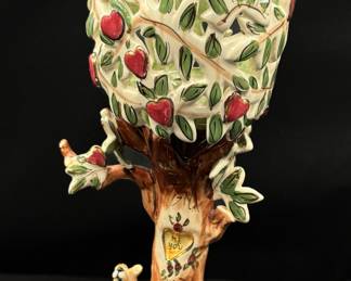 “Lover's Apple Tree" Tea Light Holder From the Blue Sky Clayworks