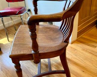 One of a set of 4 oak chairs