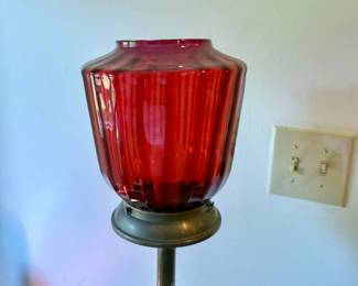 Cranberry glass shade