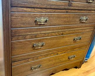 Oak Eastlake style chest of drawers