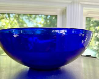 blue glass bowl