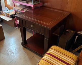 Books, mahogany wooden night stand