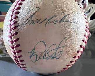 Signed baseball by Gene Michael, other unable to identify