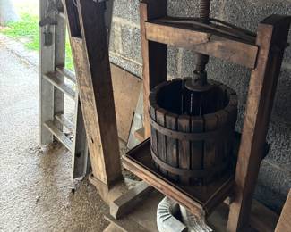 Antique Apple Cider Press, Antique Fairbanks Scale 