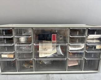 Lot 131 – Multi Drawer Organizer With Tiny Dollhouse Items