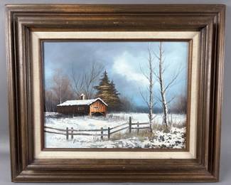 Lot 46 – Signed & Framed Vtg Oil Painting