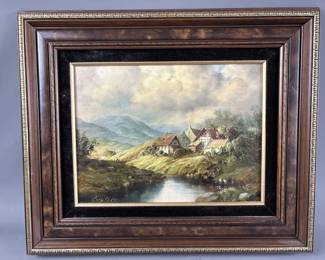 Lot 37 – Framed & Signed Country Landscape Oil Painting