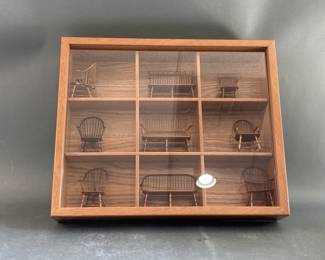 Lot 139 – Immaculate Mini Wood Chairs in Display Case