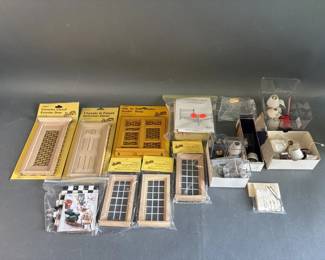 Lot 155 – Victorian Doll House Doors & Fancy Lighting Pieces