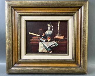 Lot 54 – Detailed Still Life Oil On Canvas Painting