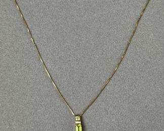 Lot 16 – 14K Chain & 10K Diamond & Gemstone Pendant