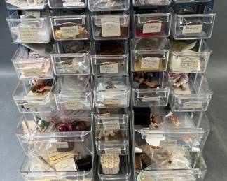 Lot 158 – Organizer with Tiny Dollhouse Craft Supplies