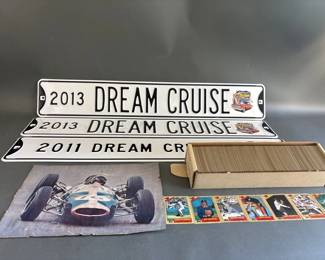 Lot 89 – Dream Cruise Signs, 1970s Topps Baseball, & More