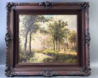 Lot 97 – Signed Oil On Canvas Painting of a Rural Scene