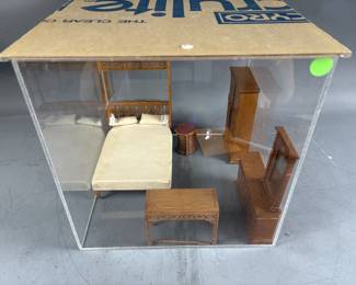 Lot 143 – Asian style Diorama Furniture In Acrylic Case