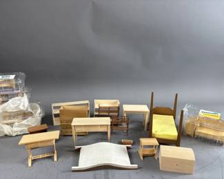 Lot 146 – Wooden Doll House Furniture & More