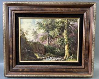 Lot 76 – Signed & Framed Forest Scene Oil Painting