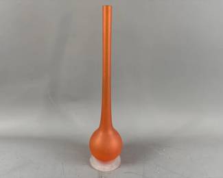 Lot 64 – Carlo Moretti Glass Bud Orange Vase With Label
