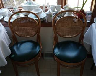 Vintage cane soda fountain style chairs set of 4