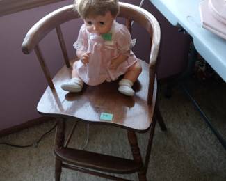 Vintage child chair and
Doll