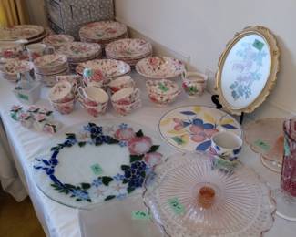 Dish sets vintage glass
