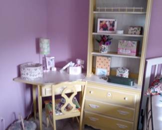 Vintage Corner desk and bookcase