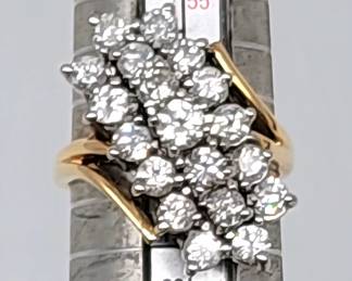 14k gold 3 ct. diamond waterfall style ring w appraisal