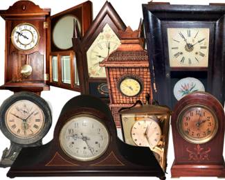 vintage & antique clocks (most need tlc mechanically)