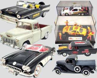 several diecast cars & trucks