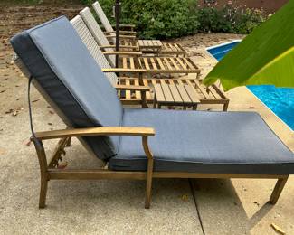 Cushions go with the chaise lounges