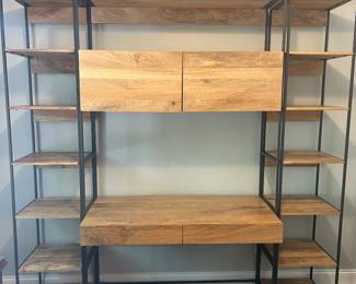 West Elm desk and 2 etageres 