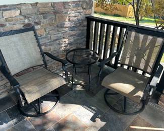 These 2 chairs go with the outdoor table and 4 chairs in previous photo