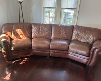 Sprintz Leather sofa with ottoman 