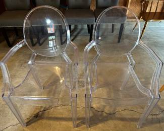 Lucite ghost chairs