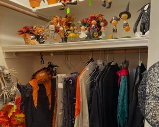 Halloween costumes. Fall arrangements.