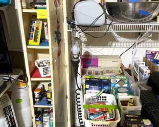 Locker full of craft supplies.