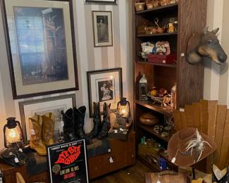 Western items and more western boots.