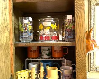 Collectible glassware and Mr. Peanut collectibles