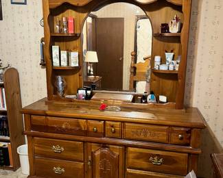 Walnut dresser with mirror