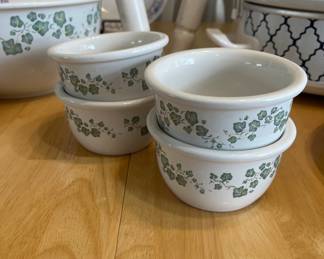 Corelle ivy custard cups and mixing bowls 