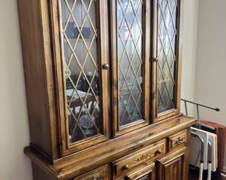 Solid pine china hutch