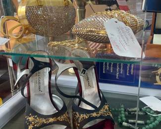 Vintage Judith leiber and Swarovski clutches & vintage Dolce & Gabbana heels