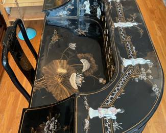 Chinoiserie desk and chair set 50” wide x 39” tall x 27” deep $500 + tax 